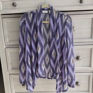 Chico's Purple and Tan Lightweight Cardigan